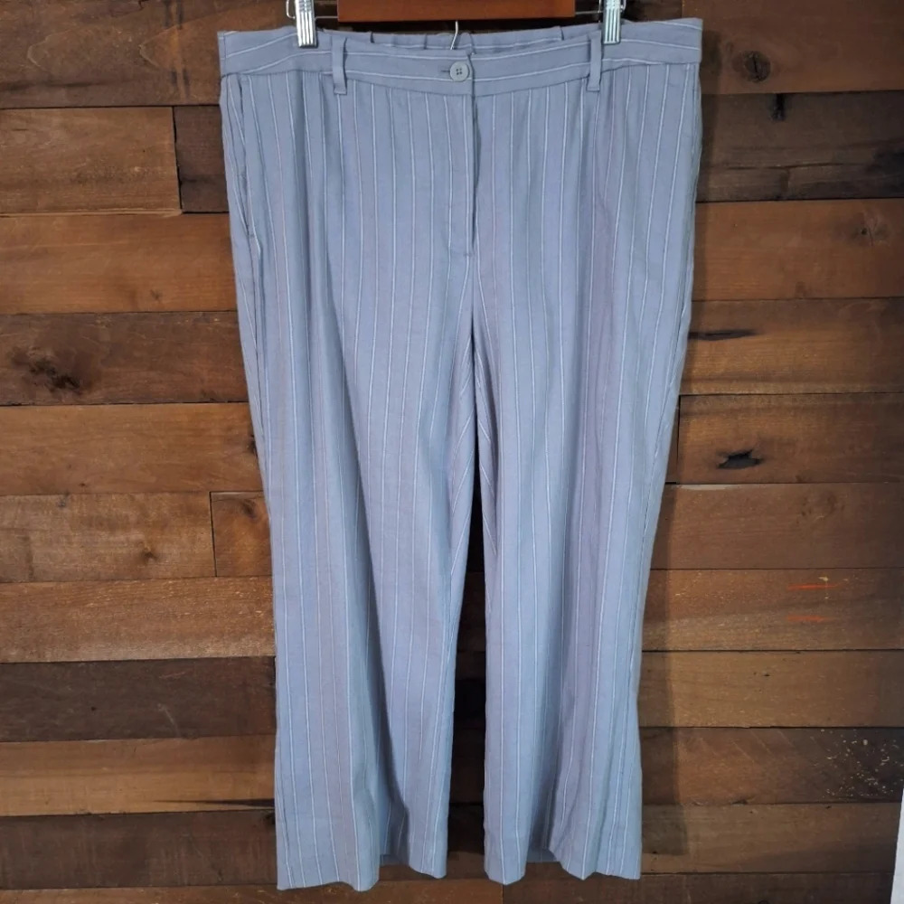 J. Jill Light Gray Pinstripe Trousers